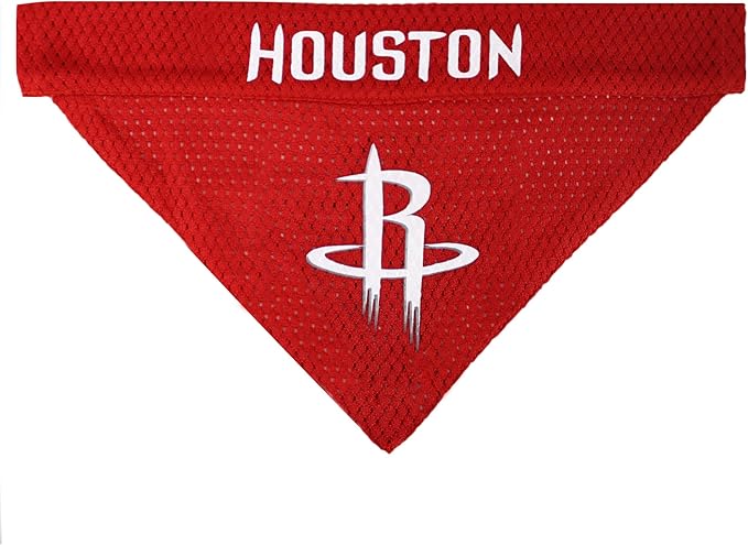NBA Dog Bandana - Houston Rockets Reversible Pet Bandana. 2 Sided Home & Away Sports Bandana with a PREMIUM Embroidery TEAM Logo, Small/Medium