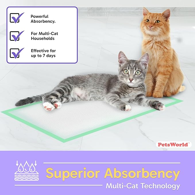 PetsWorld Universal Fit Multi-Cat Pad Refills for Litter Box, Fresh Scented, Ultra-Absorbent, Odor Control, Pack of 800