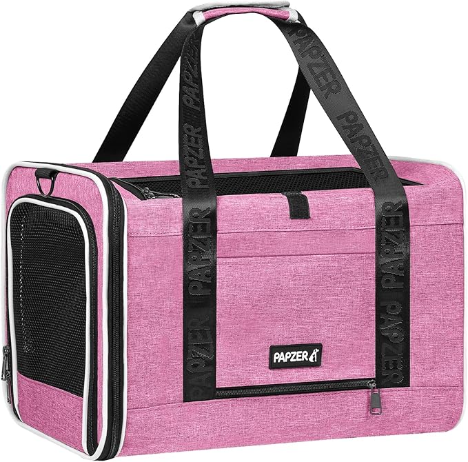 Top Loading Medium Cat Carrier with Privacy Protection for Nervous Pet, Soft-Sided Small Puppy Travel Crate Vet Visit, Kitty Cage Kennel Bag Suitcase Luggage Sleeve, 18x11x11 Inch Pink