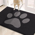 Buganda Dog Door Mat for Muddy Paws, Absorbent Dirt Trapper Non Slip Indoor Doormats, Washable Low-Profile Mat for Mud Dogs, Entryway Carpet for Inside Floor (30x20 Inches, Black and Grey)