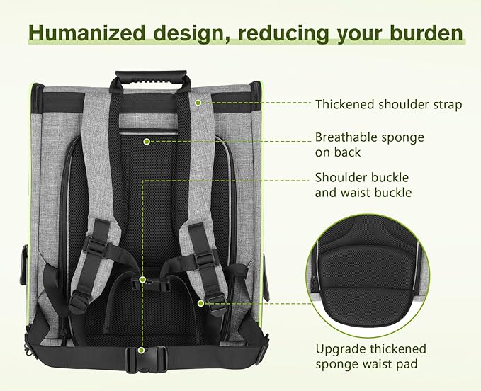 Pecute Cat Backpack Carrier XL, Expandable Pet Backpack Curtain Design for Cats Dogs Up to 15lbs, with 4-Side Breathable Mesh, Multi-Entry & Lockable Zippers for Travel, Hiking, Camping - Hands Free