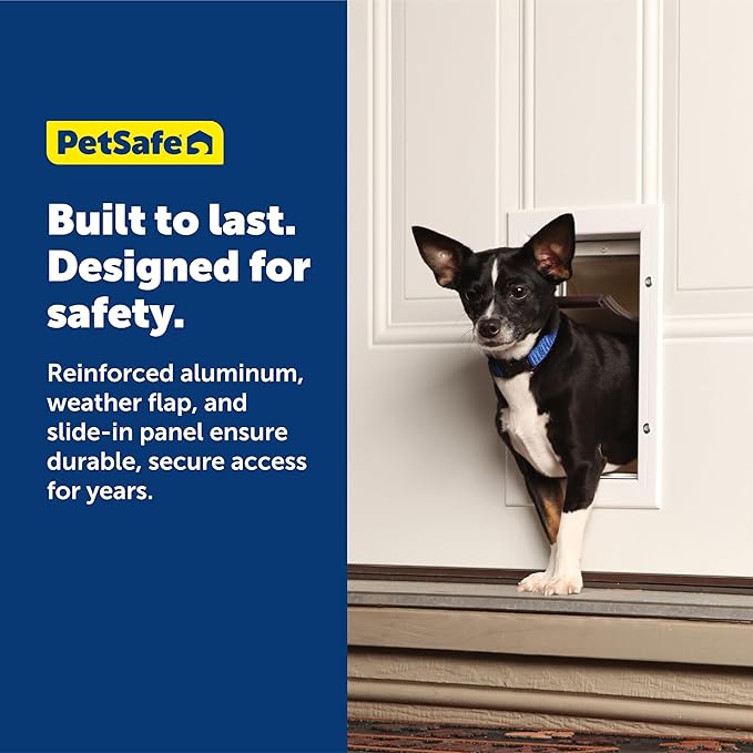 PetSafe Freedom Aluminum Pet Door for Dogs and Cats, Small, White, Tinted Vinyl Flap