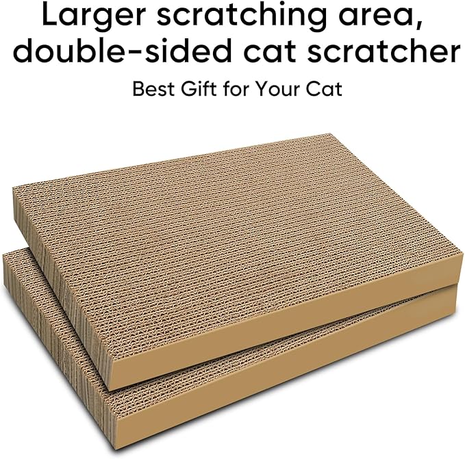 AGYM Cat Scratchers 4 Packs Refill Cat Scratching Pad Cardboard for Indoor Cats and Kitten, Large Size Cat Scratch Pad Board Easy for Cats to Scratch