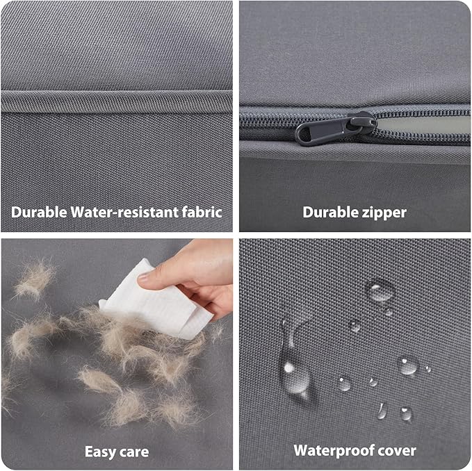BFPETHOME Outdoor Dog Beds for Large Dogs, Waterproof Dog Bed for Medium, Large, Extra Large Dogs, Orthopedic Pet Bed with Removable Washable Cover, Egg Crate Foam Pet Bed Mat. (36 x 27 in, Grey)