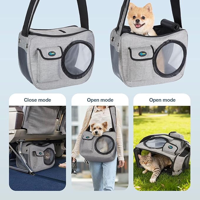 OWNPETS Pet Sling Carrier, Pet Airline Carrier Travel Bag, Fit 10~13lb Small Dogs, Comfortable, Adjustable, Perfect for Airline, Travelling, Daily Walk, Outdoor Activity and Weekend Adventure