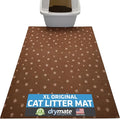 Drymate Cat Litter Box Mat, Litter Trapping Mat, Waterproof, Urine-Proof, Absorbent, Machine Washable, Soft on Paws, Contains Mess, Protects Floors, Kitten Supplies, Brown, 28x36 XL