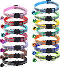 14 Pack Breakaway Cat Collar with Bell, Reflective Kitten Collar for Girl Boy Cats, Safety Buckle Adjustable 7.5-12.5 Inch, 0.4 Inch Width Lightweight, Pet Gifts (Multi-Colored)