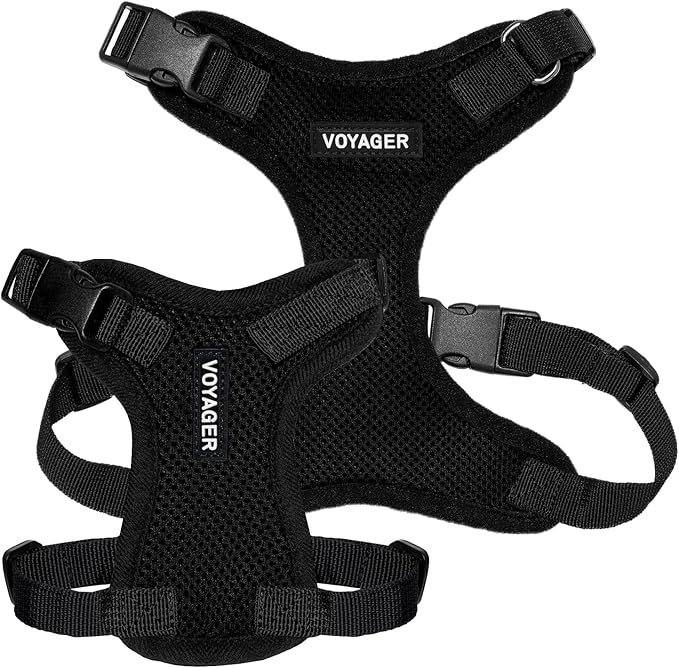 Voyager Step-in Pet Harness - All Weather Mesh, Adjustable Step in Harness for Cats and Dogs by Best Pet Supplies - Black, XL