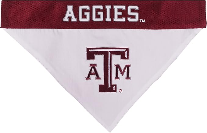 Pets First Collegiate Pet Accessories, Reversible Bandana, Texas A&M Aggies, Large/X-Large