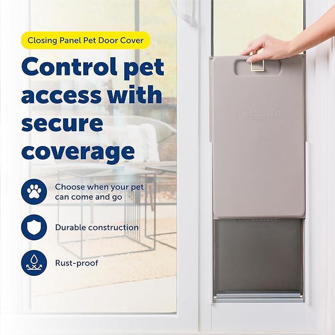PetSafe Closing Panel Pet Door Cover - Restrict Pet Access - Durable Plastic Cover - Rust-Proof - Easy to Use - X-Large