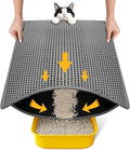 Cat Litter Mat New Size 23.6"x14.6" for Small Spaces, Upgrade Super Waterproof Back Layer Litter Box Mat, Non Slip, Durable, Soft on Paws Kitty Trapping Matt, Gray