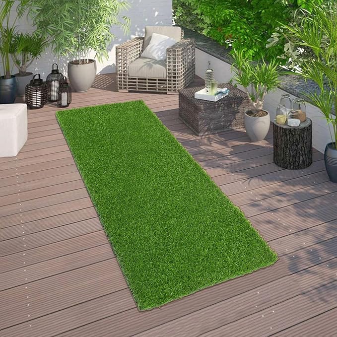 Bsmathom Artificial Grass Rug - Indoor/Outdoor, Fake Grass Turf for Patio, Balcony & Garden - 2x6Ft