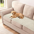 H.VERSAILTEX Plush Chenille Couch Cover for 3 Cushion Couch Anti Slip Washable Sofa Slipcovers Soft and Durable Furniture Protector for Dogs Cats Kids (27.5" x 71", Ivory)