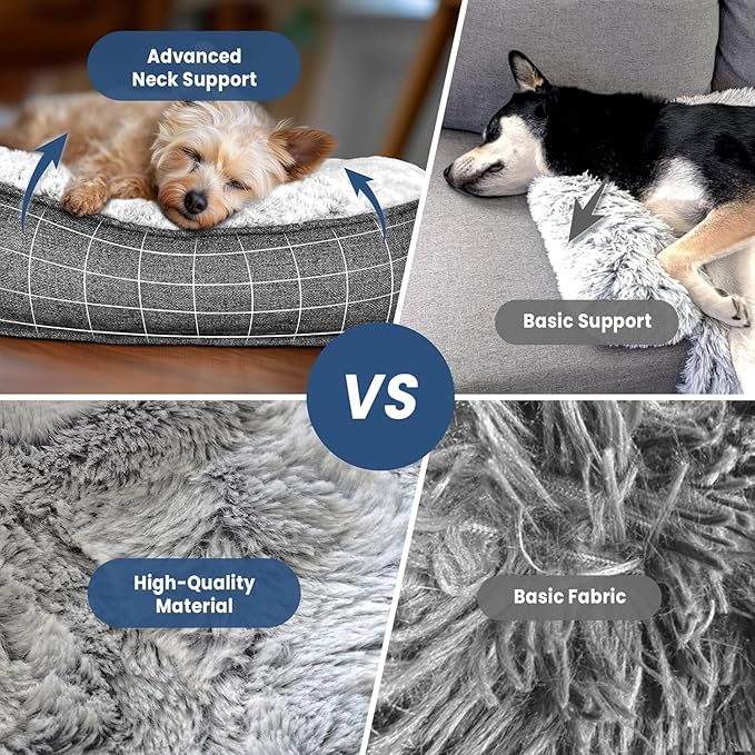 Calming Extra Large Dog Bed for Couch, 53 x 39.3 inch Removable Couch Cover for Dogs Washable, Non-Slip Fluffy Plush Dog Sofa Mat for Furniture Protector - Grey