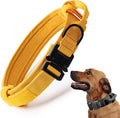 Tactical Dog Collar, Adjustable Military Training Nylon Dog Collar with Control Handle and Heavy Quick-Release Metal Buckle for Small Medium Large Dogs, Yellow XL