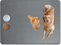 Cat Food Mat, 50" x 35" Extra Large Silicone Pet Feeding Mat with Raised Edge Pet Placemat for Food and Water Bowl Non-Slip, Easy to Clean, Floor Protection (Dark Grey)