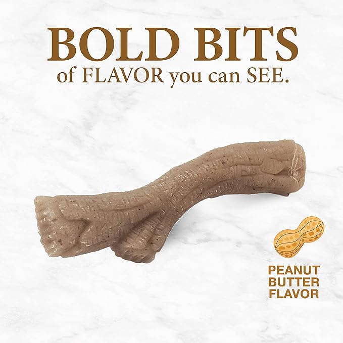 Nylabone Gourmet Style Stick Strong Chew Toy for Dogs, Peanut Butter Flavor, Medium - Up to 35 lbs, 1 Count