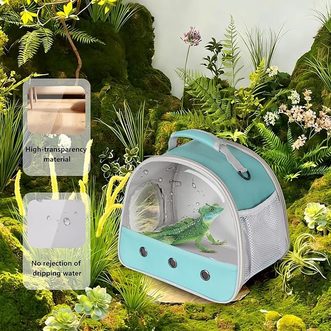 Bearded Dragon Carrier,Lizards Travel Bag, Small Animal Travel Carrier for Hedgehog Rat Parrot Bird, Portable Guinea Pig Travel Carrier for 2