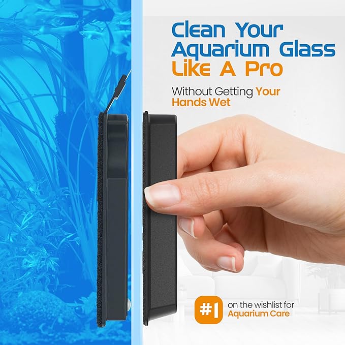 FLIPPER Float Nano Magnetic Aquarium Cleaner – 2-in-1 Flip Scrubber and Scraper, Floating Design with Strong Magnets for Algae and Debris Removal on Small Glass Tanks up to 1/4" (6mm)
