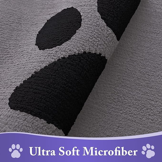 Buganda Dog Door Mat for Muddy Paws, Absorbent Dirt Trapper Non Slip Indoor Doormats, Washable Low-Profile Mat for Mud Dogs, Entryway Carpet for Inside Floor (30x20 Inches, Grey)