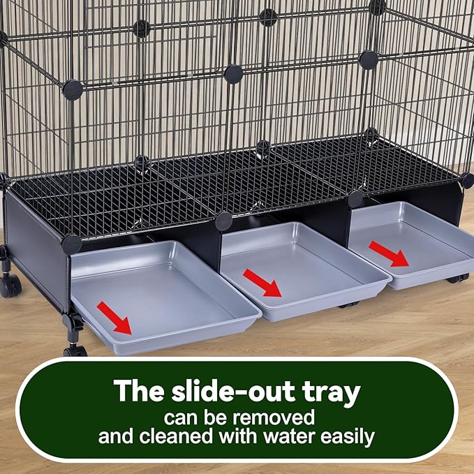 Encrypted Bird Cage (46" x 36" x 12"), with Wooden Perches, Metal Parakeet Cage with Slide-Out Tray, Water Bottle&Feeder, Bird Cages for Parrot,Parakeets,Cockatiel,Small Mid-Sized Birds