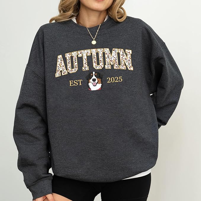 Custom Pet Sweatshirts with Photo and Name, Personalized Dog Sweatshirt, Gifts for Dog Mom, Dad