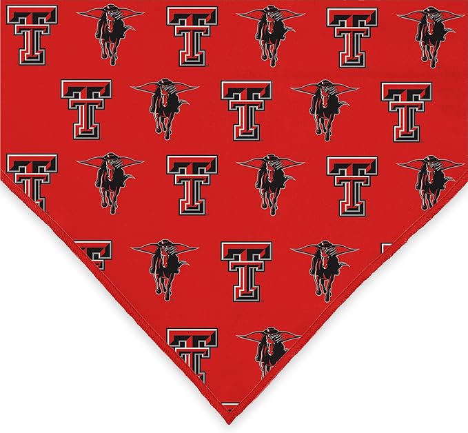 Texas Tech Red Raiders Officially Licensed Bandana for Dogs and Cats | Fits Pets Great Gift Idea | Easy-to-Tie (Small, 13")