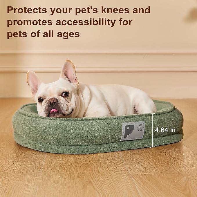 Orthopedic Dog Bed for Small Dog, Washable with Removable Cover&Non-Slip Bottom with Four-Sided Bolster Cushions,squishmallow Green S