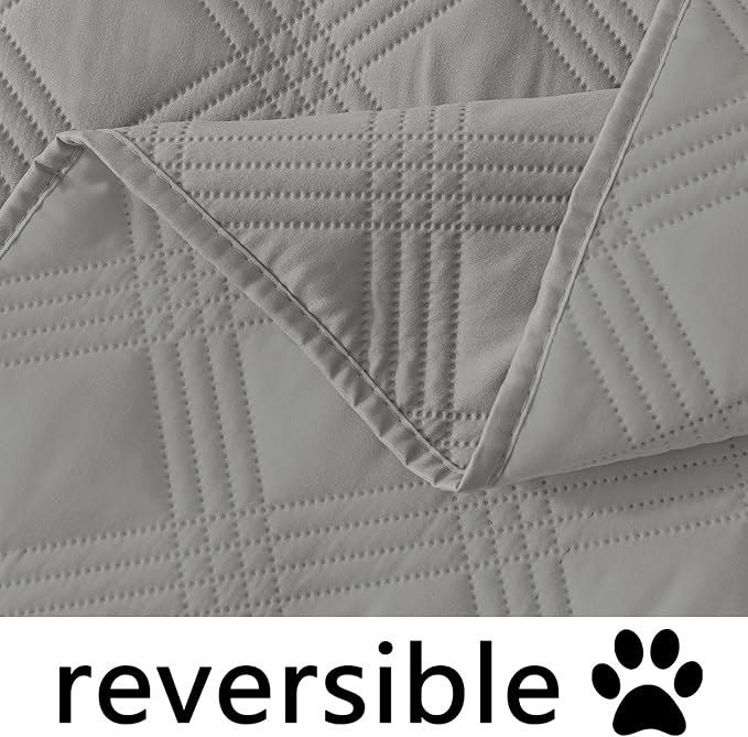 hyha Waterproof Dog Blanket, Reversible Pet Bed Blanket, Soft Sofa Couch Cover for Dogs Washable, Waterproof Pet Couch Covers for Sofa Puppy Cats Furniture Protector(40"x70", Grey/Grey)