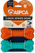 ASPCA 2-Pack Spiky TPR Puppy Teether Bones – Vanilla-Scented Teething Toys for Gum Relief, Gentle Chewing & Interactive Play