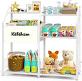KAFAHOM Dog Toy Basket, Dog Toy Box for Living Room Area, Dogs Toy Bin with Storage Organizer, All-in-One Cat Stuff Box & Essential Holder with Can Dispenser, Great Gift for Pet Lovers