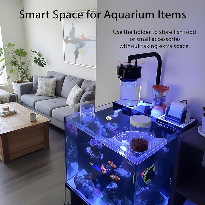 Aquarium Plant Holder for Rimless Fish Tank – 2 Pcs Corner Shelf for Fish Tank Top, Aquatic Plant Planter & Organizer for Aquatic Plants, Decor, and Accessories (White)