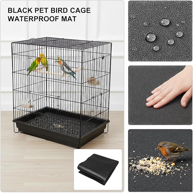 Under Pet Cage Mat for Bird Cages, Dog Kennels, Reptile Aquariums, Dog Kennels, Water-Resistant Pad for Hard Floors and Surfaces (XX-Large)