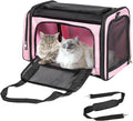 Discala Extra Large Cat Carrier for 2 Cats, Pet Carrier, Dog Carrier for Small Dogs, Cat Carrier Soft, Collapsible Large Pet Carrier for Traveling Indoor and Outdoor Uses - Pink 24"x16"x16"