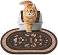 Bienbee Cat Litter Mat, 24" x 15" Litter Box Mat Rug with Non-Slip Bottom,Urine and Water Proof, Easy to Clean Cat Supplies Essentials for Indoor Kitty Kitten Floor, Brown Mushrooms M