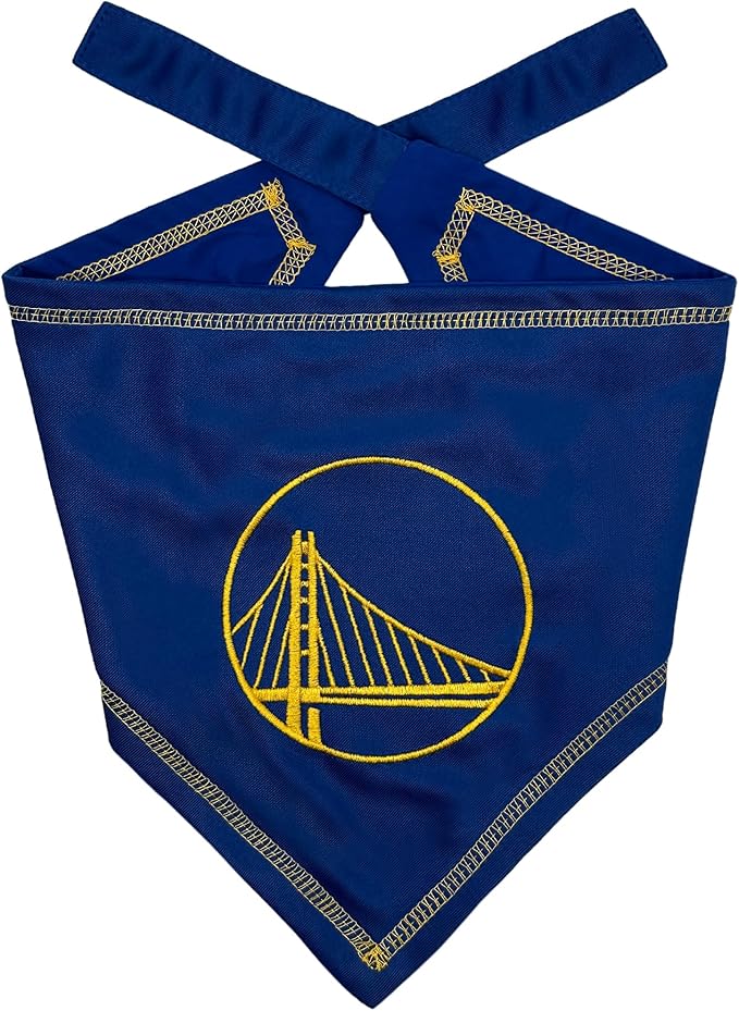 Pets First NBA Golden State Warriors TIE Bandana, Size Small/Medium. Dog Bandana Scarf Bib for Pet Cat Dog. The Ultimate Game-Day, Party Bandana