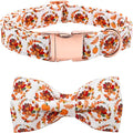 Dog Collar - Thanksgiving Turkey Bowtie Gift, Soft Bow Adjustable Metal Buckle for Small Dogs