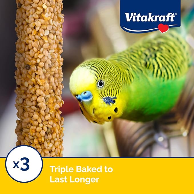 Vitakraft Parakeet Whole Grains & Honey Treat Sticks 2 Count, 2.11 Ounce