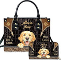 Personalized Pet Mom Leather Handbag – Custom Name Dog Cat Photo Purse, Pet Lover Gifts for Women, Christmas