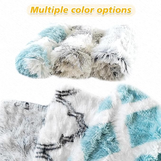PJYuCien Dog Blankets for Small Dogs Washable - Fluffy Fuzzy Cat Blanket for Couch, Puppy Throw for Furniture with Polyester Fleece, Super Soft Plush for Pet Kitten Doggy, Grey, 24" x 32"