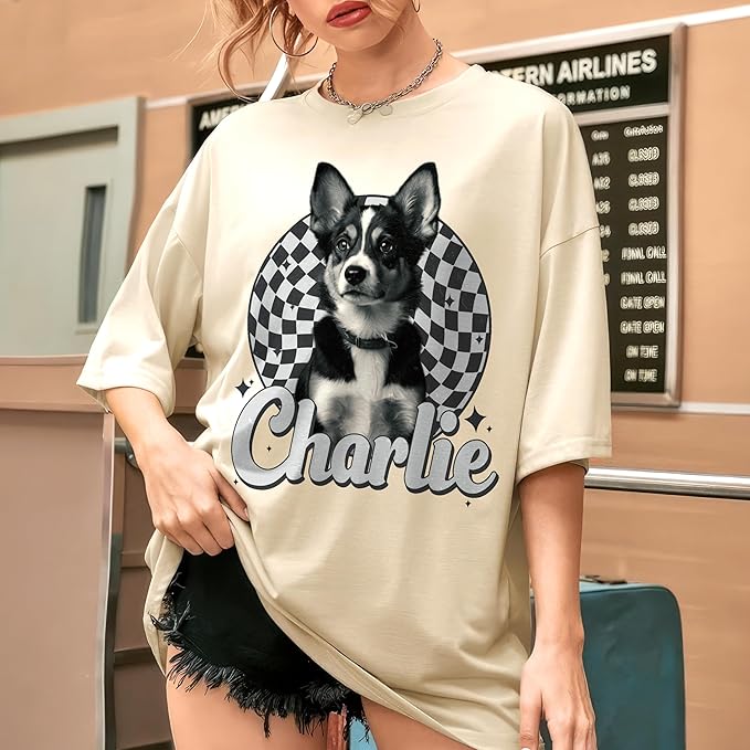 JIX & JOKY Custom Your Own Bootleg Rap Shirts with Dog Faces Custom Pet Shirt for Men Graphic Tshirt Gift Idea for Pet Lovers