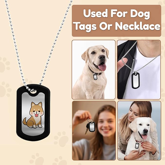 10 Pack Dog Tag Silencers, Dog Tag Protector & Silicone Cover with 4 Chains, for Noise Reduction and Scratch Prevention on Pet Collars, Perfect for Active Dogs or Multi-Pet Households