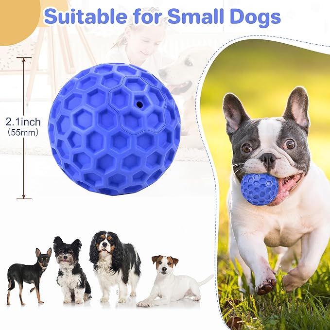 Tough Squeaky Dog Balls Puppy Toys, Interactive Dog Toys for Small Dogs, Puppy Chew Toys for Teething and Relax, Dogs Chew Toy Small Balls Dog Toys for Small Breed, Outdoor Dog Toy for Dogs