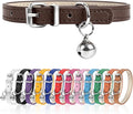 S Dog Collar for Small Dogs Adjustable Dog Collars Cat Collar for Small Medium Large Dogs 3/8 inch Width (Brown, S)