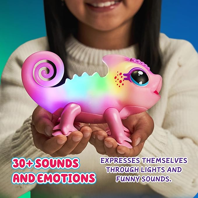 Little Live Pets Nova The Li’l Chameleon Toy, Interactive Light Up Toy Pet with 30+ Sounds and Beat Detection, Interactive Animal Toys for Ages 5+