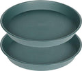 2 Pack of 14 inch Plant Saucer (12.2 Inch Base), 1.7" Depth Tray, Large Deep Garden Plastic Flower Planter Plant Trays for Indoors Outdoor Bath Bath (14", Green)