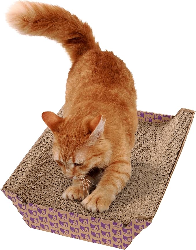 SmartyKat Super Scratcher Chaise Corrugated Cat Scratcher,Catnip Infusion Technology - Brown,One Size,(Pack of 6)