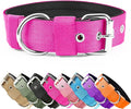 Heavy Duty Tactical Dog Collar - 1.5" Width Military Durable Thick Nylon with Adjustable Metal D Ring & Buckle Working Training K9 Collar for Medium Large Dogs (M(17"-20"), Hot Pink)