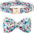 Lionheart glory Dog Collar Bow Collar Floral Dog Collar with Bow Tie Spring Summer Cute Collar Dog Boy or Girl Dog Collars Soft Durable Adjustable Dog Collars for Large Dogs