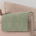 H.VERSAILTEX Plush Chenille Couch Armrest Cover 2 Packs Thick and Soft Sofa Covers Furniture Protector Cover for Pets (27.5" x 27.5", Sage)